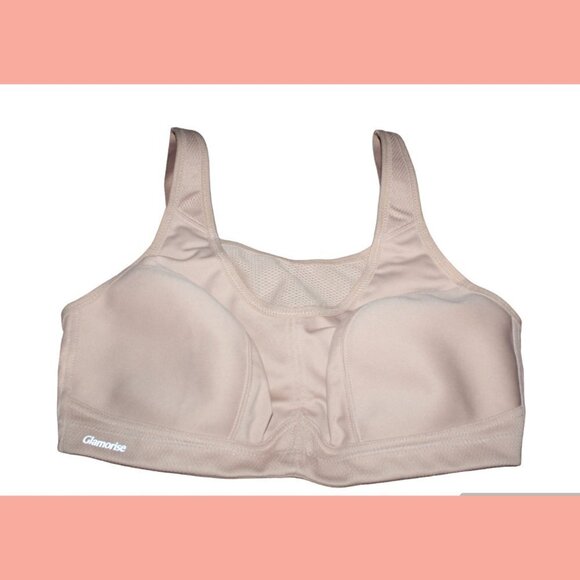 Glamorise Women's Plus Size Hi-Impact Sports Bra Underwire Beige Size 36D US - Picture 4 of 9